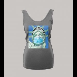 LADIES STYLE STATUE OF LIBERTY WEARING MASK PANDEMIC SHIRT