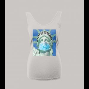 LADIES STYLE STATUE OF LIBERTY WEARING MASK PANDEMIC SHIRT