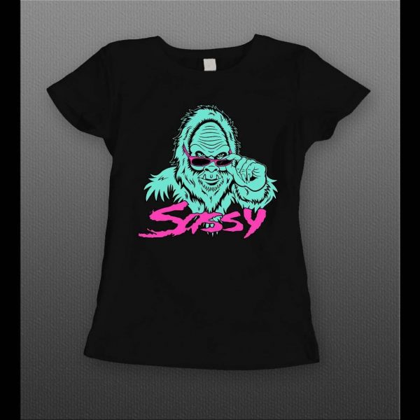 LADIES STYLE SASSY BIGFOOT HIGH QUALITY PRINT SHIRT SHIRT