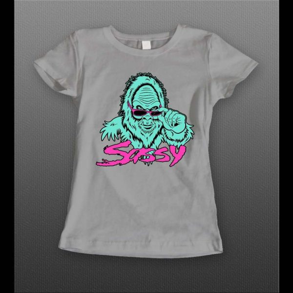 LADIES STYLE SASSY BIGFOOT HIGH QUALITY PRINT SHIRT SHIRT
