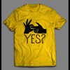 SEX HAND GESTURE “YES?” ADULT HUMOR SHIRT