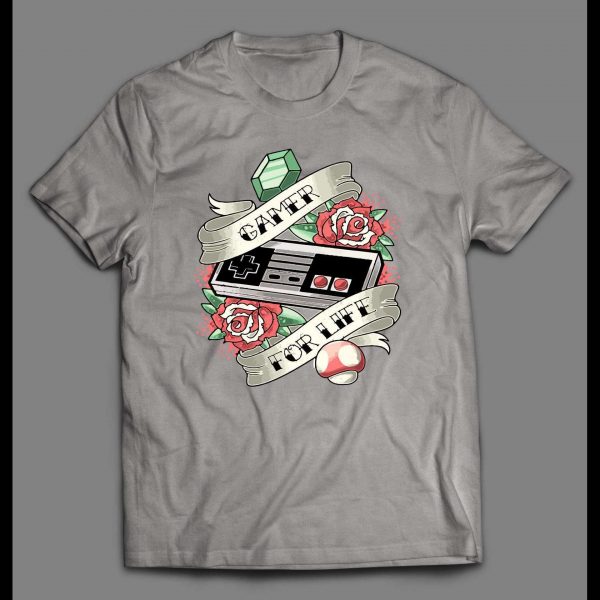 VINTAGE STYLE GAMER FOR LIFE GAMER SHIRT