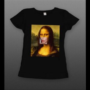 MONA LISA SUCKING ON LOLLIPOP CUSTOM OLDSKOOL*HIGH QUALITY LADIES SHIRT