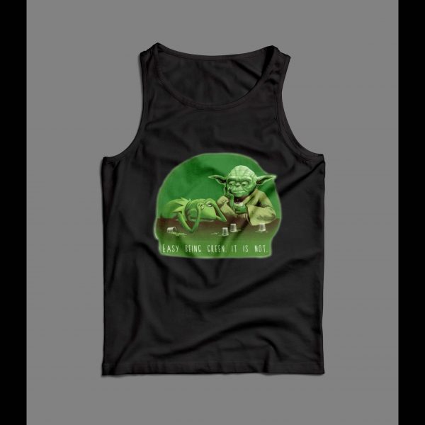 KERMIT THE FROG YODA "EASY BEING GREEN IT IS NOT" PARODY MEN'S TANK TOP