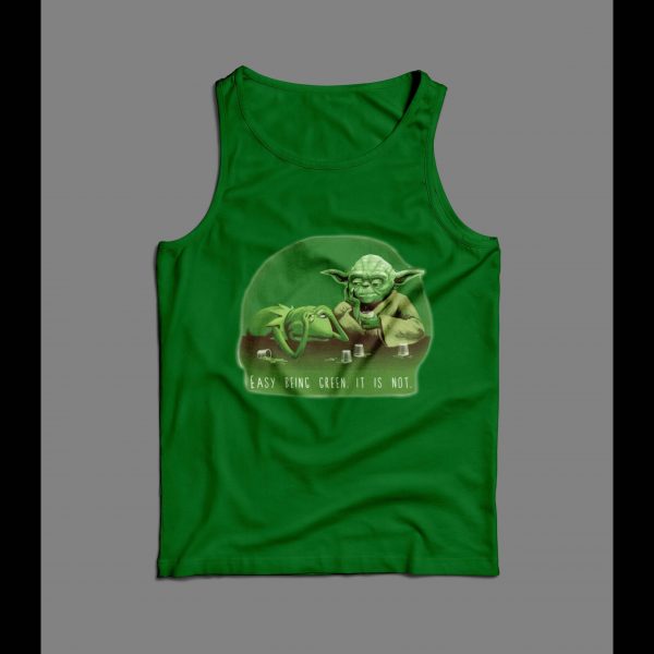 KERMIT THE FROG YODA "EASY BEING GREEN IT IS NOT" PARODY MEN'S TANK TOP