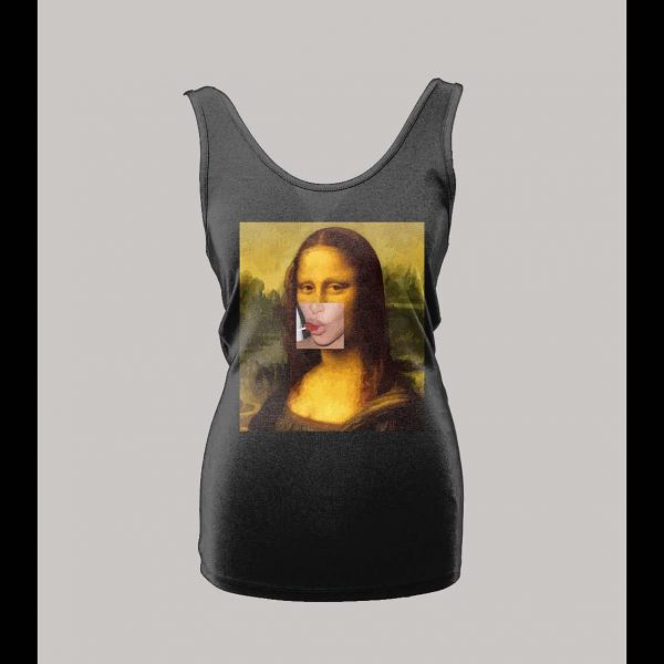 MONA LISA SUCKING ON LOLLIPOP CUSTOM OLDSKOOL LADIES TANK TOP