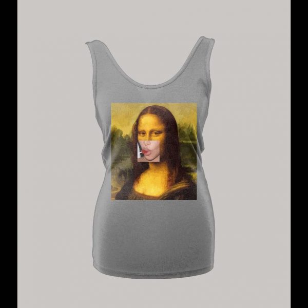 MONA LISA SUCKING ON LOLLIPOP CUSTOM OLDSKOOL LADIES TANK TOP