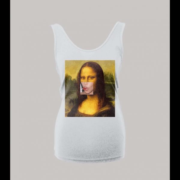 MONA LISA SUCKING ON LOLLIPOP CUSTOM OLDSKOOL LADIES TANK TOP