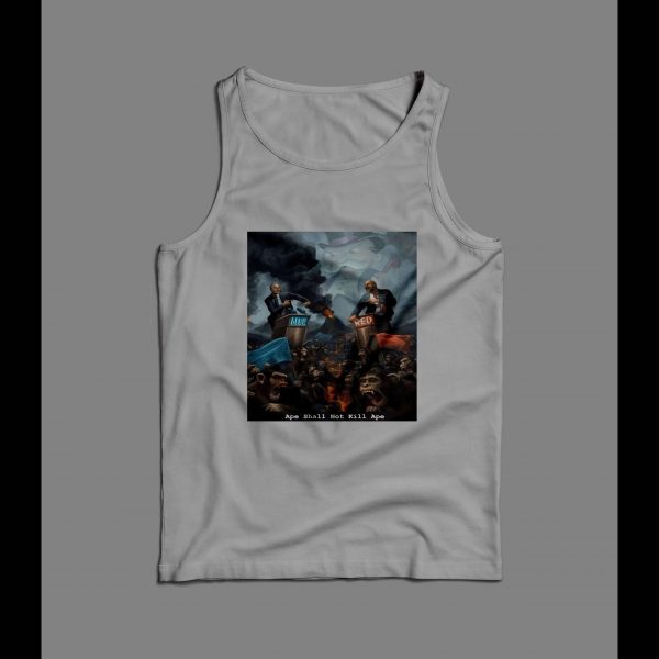 APE SHALL NOT KILL APE POLITICAL PARODY HIGH QUALITY MEN'S TANK TOP