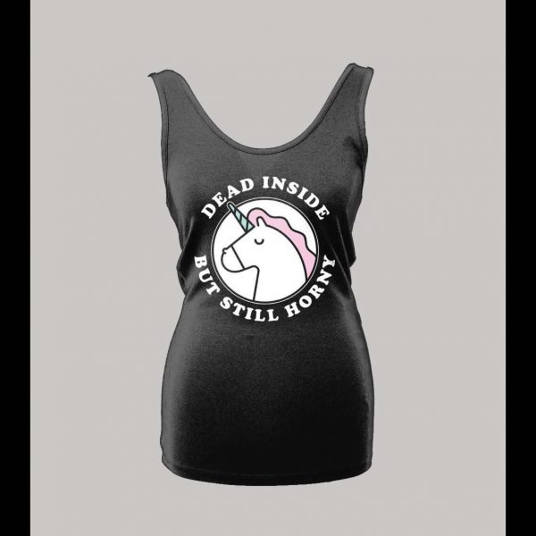 HORNY UNICORN ADULT HUMOR LADIES TANK TOP