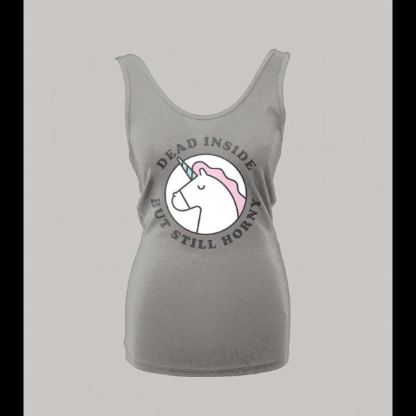 HORNY UNICORN ADULT HUMOR LADIES TANK TOP
