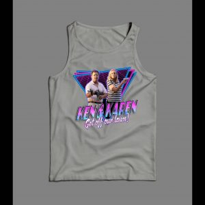 1980s RETRO STYLE KEN AND KAREN GET OFF OUR LAWN MEN'S TANK TOP