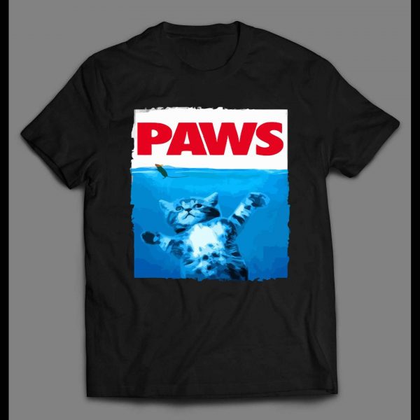 SHARK MOVIE PARODY "PAWS" OLDSKOOL ART SHIRT