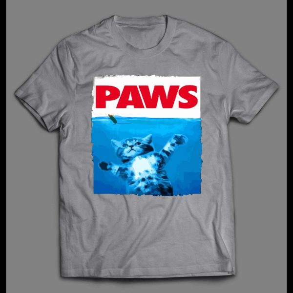 SHARK MOVIE PARODY "PAWS" OLDSKOOL ART SHIRT