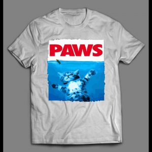 SHARK MOVIE PARODY "PAWS" OLDSKOOL ART SHIRT