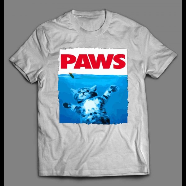 SHARK MOVIE PARODY "PAWS" OLDSKOOL ART SHIRT