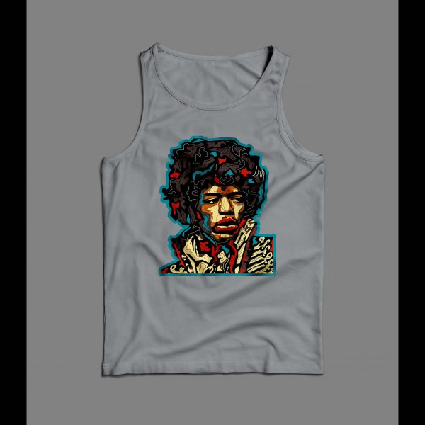 LEGENDARY GUITARIST JIMI HENDRIX ABSTRACT ART MEN'S TANK TOP