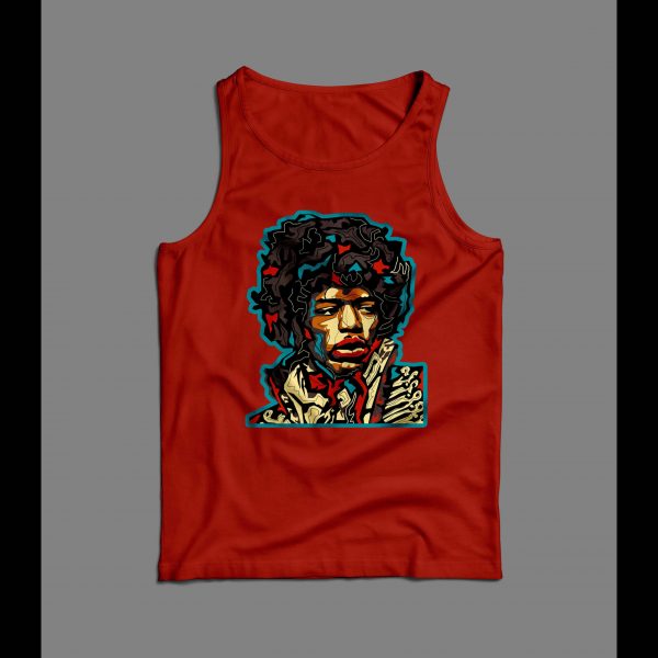 LEGENDARY GUITARIST JIMI HENDRIX ABSTRACT ART MEN'S TANK TOP