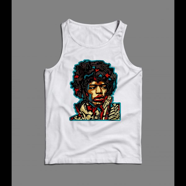 LEGENDARY GUITARIST JIMI HENDRIX ABSTRACT ART MEN'S TANK TOP