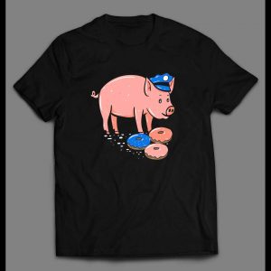 PIG COP EATING DONUT DEFUND THE POLICE POPO SHIRT