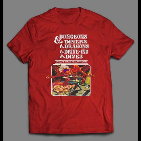DUNGEONS AND DINERS ESCAPE FROM FLAVORTOWN MEN'S SHIRT