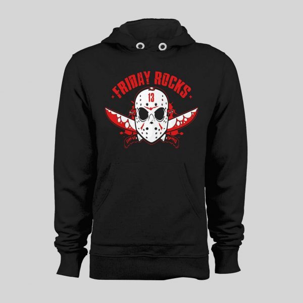 FRIDAY THE 13TH MASK FRIDAY ROCKS HALLOWEEN HOODIE /SWEATSHIRT
