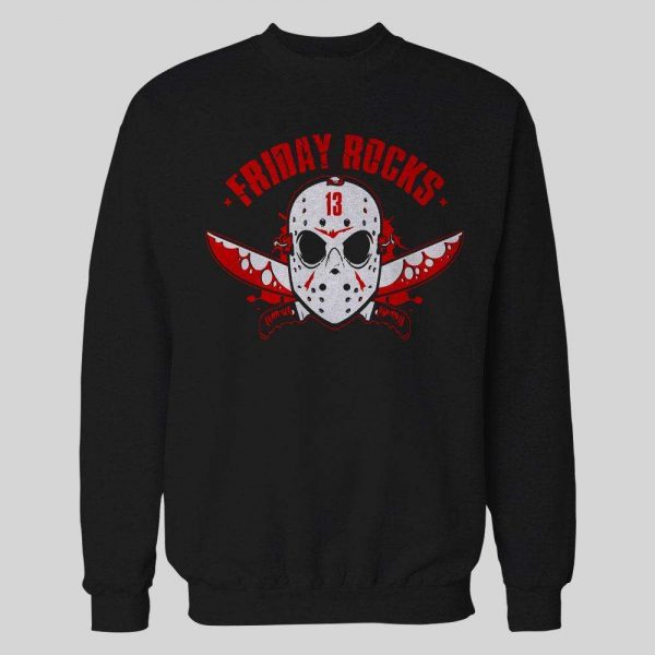 FRIDAY THE 13TH MASK FRIDAY ROCKS HALLOWEEN HOODIE /SWEATSHIRT