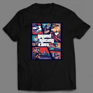 VIDEO GAME MASHUP PARODY GRAND RACING CART SHIRT