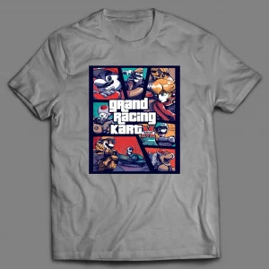 VIDEO GAME MASHUP PARODY GRAND RACING CART SHIRT