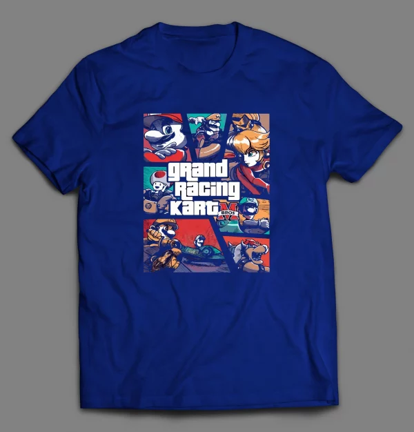 VIDEO GAME MASHUP PARODY GRAND RACING CART SHIRT