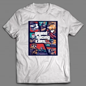 VIDEO GAME MASHUP PARODY GRAND RACING CART SHIRT