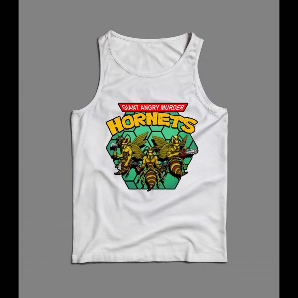 GIANT ANGRY MURDER HORNETS PARODY MEN'S TANK TOP