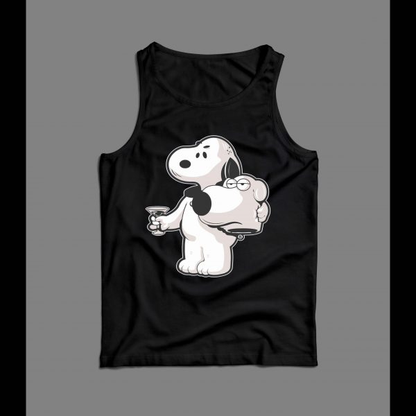 SNOOPY X BRIAN MASHUP CUSTOM ART MEN'S TANK TOP