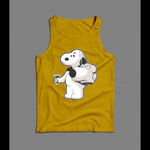 SNOOPY X BRIAN MASHUP CUSTOM ART MEN'S TANK TOP