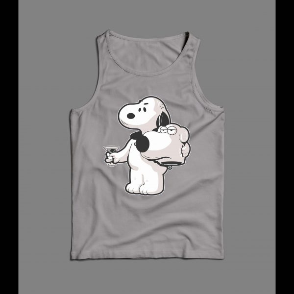 SNOOPY X BRIAN MASHUP CUSTOM ART MEN'S TANK TOP