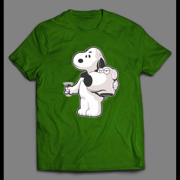 SNOOPY X BRIAN MASHUP CUSTOM ART SHIRT