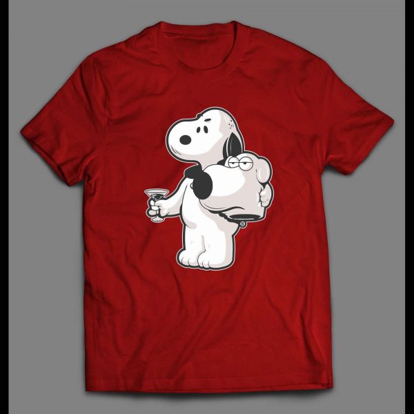 SNOOPY X BRIAN MASHUP CUSTOM ART SHIRT