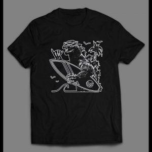 SURFING GODZILLA HIGH QUALITY SUMMER BEACH MEN'S SHIRT