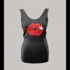 SEXY KISSING LIPS LADIES WEED THEMED TANK TOP