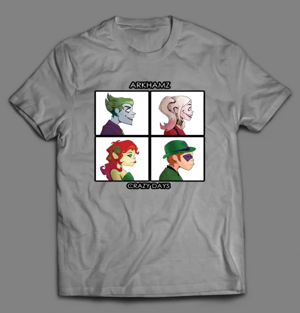 ARKHAMZ CRAZY DAYS COMIC BOOK VILLAINS SHIRT