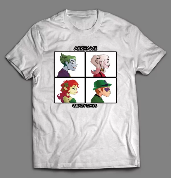 ARKHAMZ CRAZY DAYS COMIC BOOK VILLAINS SHIRT