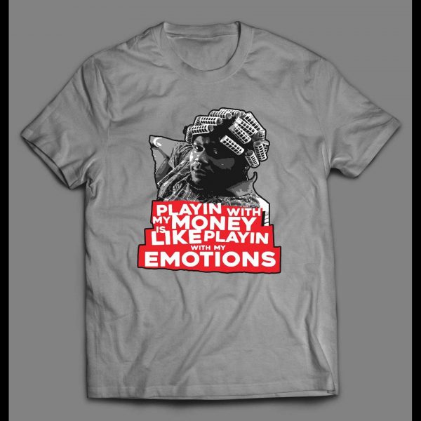 FRIDAYS BIG WORM PAYING WITH MONEY IS LIKE PLAYING WITH MY EMOTIONS MOVIE SHIRT