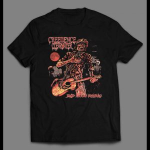 CREEDENCE CLEARWATER BAD MOON RISING CANNIBAL PARODY ZOMBIE SHIRT