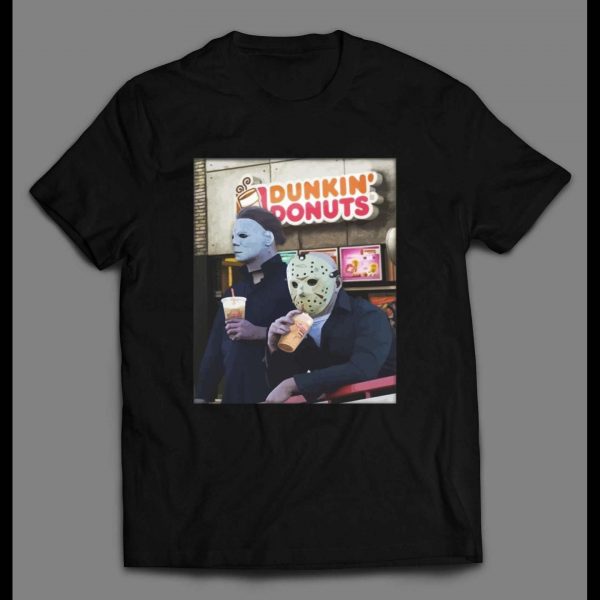 JASON X MICHAEL MYERS AT DUNKIN DONUTS HALLOWEEN SHIRT
