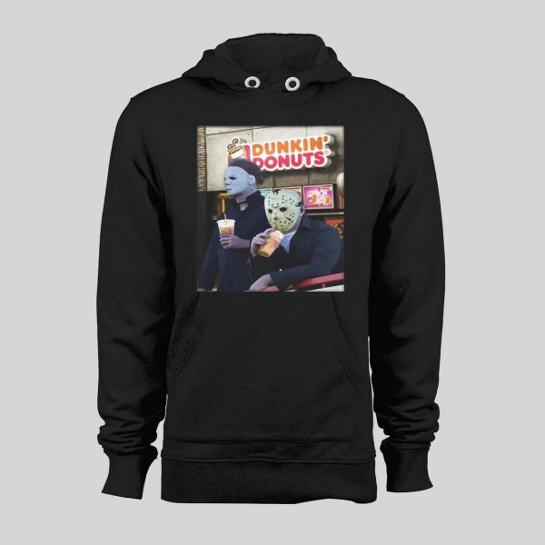 HALLOWEEN JASON X MICHAEL MYERS DUNKIN DONUTS HOODIE / SWEATSHIRT