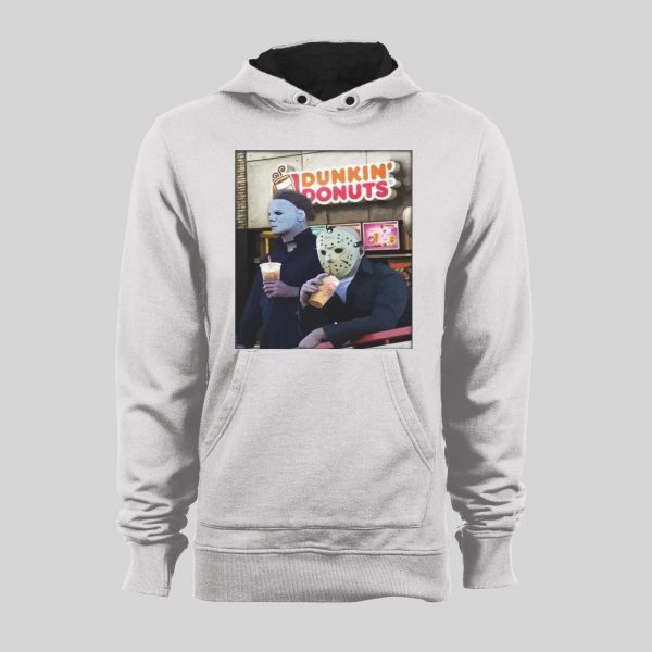 HALLOWEEN JASON X MICHAEL MYERS DUNKIN DONUTS HOODIE / SWEATSHIRT