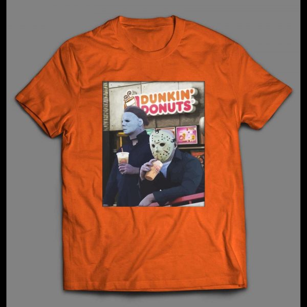 JASON X MICHAEL MYERS AT DUNKIN DONUTS HALLOWEEN SHIRT