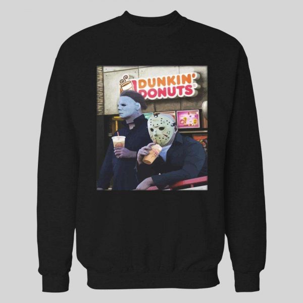 HALLOWEEN JASON X MICHAEL MYERS DUNKIN DONUTS HOODIE / SWEATSHIRT