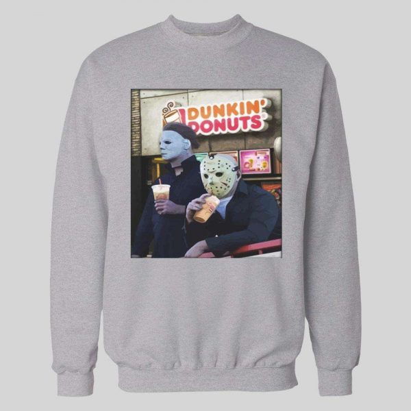 HALLOWEEN JASON X MICHAEL MYERS DUNKIN DONUTS HOODIE / SWEATSHIRT