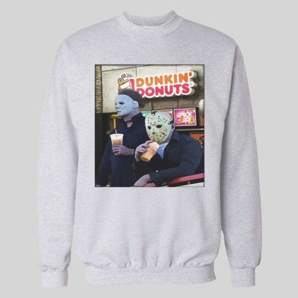 HALLOWEEN JASON X MICHAEL MYERS DUNKIN DONUTS HOODIE / SWEATSHIRT